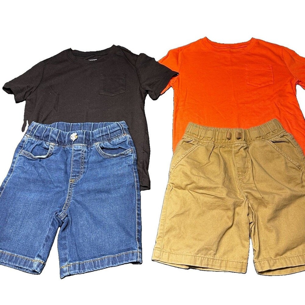 Boys Lot Size Small 4-Piece Outfit Shorts And Tee Shirt